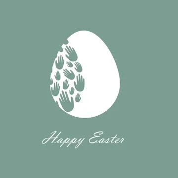 Simple, minimal, happy easter greeting card, poster, cover with easter egg .. Stock Illustration