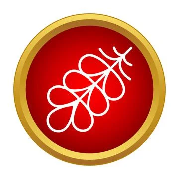 Simple minimal leaf branch icon symbol 스톡 일러스트