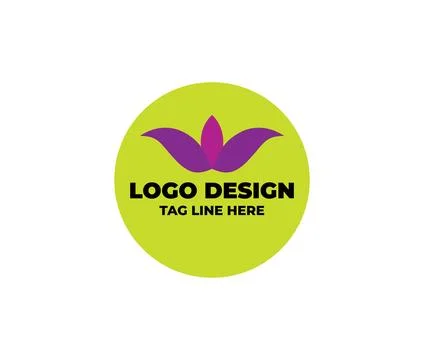 Simple minimal logo design for your business with leaves logo, Stock Illustration