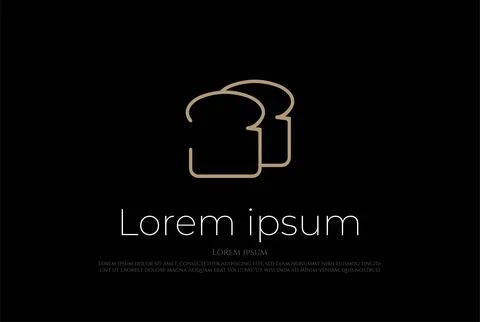 Simple Minimalist Bake Bakery Bread Line Outline Logo Design Иллюстрация