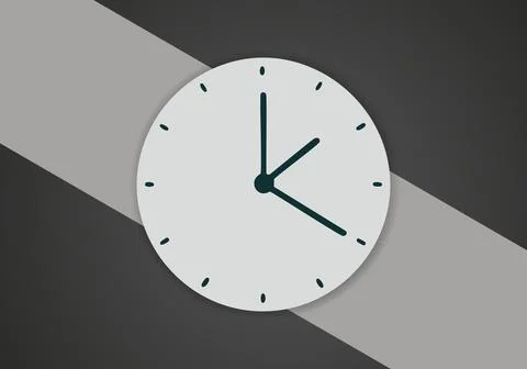 Simple Minimalist Clock Symbol Icon. Vector Image. 스톡 일러스트