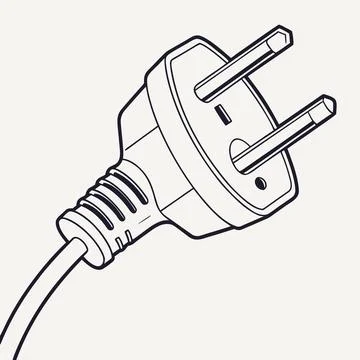 Simple Minimalist Electrical Power Plug Vector Design Illustrazione stock