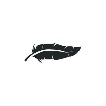 Simple minimalist elegant logo feather animal fur illustration template sym.. Stock Illustration