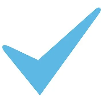 Simple minimalist flat blue checkmark icon element Stock Illustration