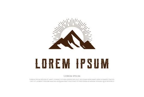 Simple Minimalist Ice Snow Mountain or Iceberg Logo Design Vector Stock Illustration