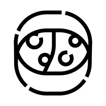 Simple minimalist icon of a breakfast cereal bowl with food Stock Illustration
