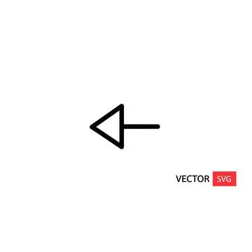 Simple minimalist left arrow icon for web and mobile interfaces Stock Illustration