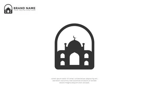 Simple minimalist mosque logo Stock Illustration
