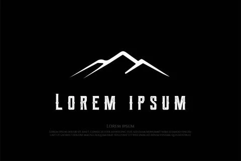 Simple Minimalist Mountain Landscape Logo Design Vector Stock Illustration