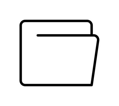 Simple Minimalist Outline of a Folder Icon for Digital Organization Illustrazione stock