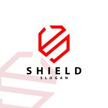 Simple Minimalist Security Shield Logo Design Vector Illustration Template Stock Illustration