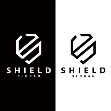 Simple Minimalist Security Shield Logo Design Vector Illustration Template Stock Illustration
