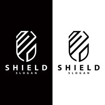 Simple Minimalist Security Shield Logo Design Vector Illustration Template Stock Illustration