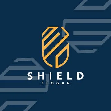 Simple Minimalist Security Shield Logo Design Vector Illustration Template Stock Illustration