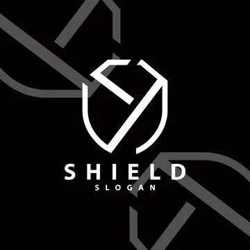 Simple Minimalist Security Shield Logo Design Vector Illustration Template Stock Illustration