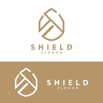 Simple Minimalist Security Shield Logo Design Vector Illustration Template Stock Illustration