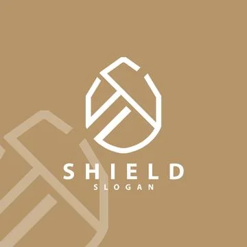 Simple Minimalist Security Shield Logo Design Vector Illustration Template Stock Illustration