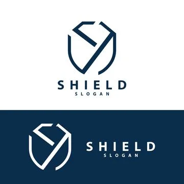 Simple Minimalist Security Shield Logo Design Vector Illustration Template Stock Illustration