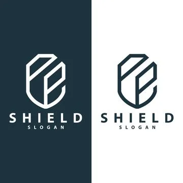 Simple Minimalist Security Shield Logo Design Vector Illustration Template Stock Illustration