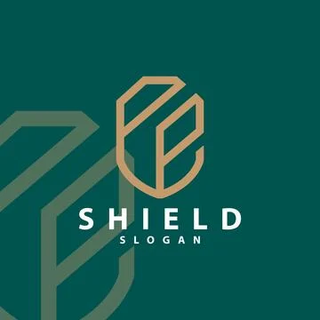 Simple Minimalist Security Shield Logo Design Vector Illustration Template Stock Illustration