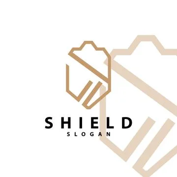 Simple Minimalist Security Shield Logo Design Vector Illustration Template Stock Illustration