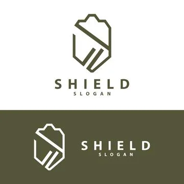 Simple Minimalist Security Shield Logo Design Vector Illustration Template Stock Illustration