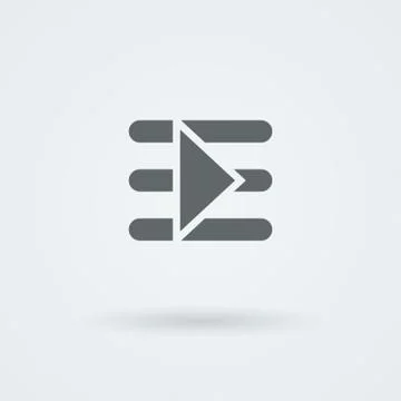 Simple, minimalist start button on the symbol indicates text Stock Illustration