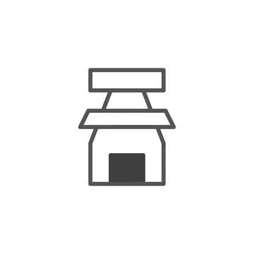 Simple minimalist structure icon concept representation of building archite.. Ilustración de archivo
