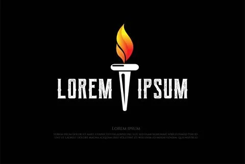 Simple Minimalist Torch Fire Flame for Sport Energy Logo Design Vector Stock Illustration