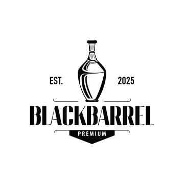 Simple minimalist whiskey logo design, bourbon drink design old retro vinta.. Stock Illustration