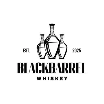 Simple minimalist whiskey logo design, bourbon drink design old retro vinta.. Stock Illustration