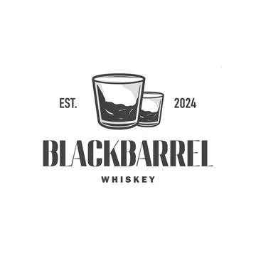Simple minimalist whiskey logo design, bourbon drink design old retro vinta.. Stock Illustration