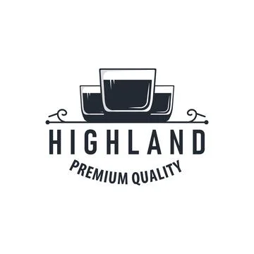 Simple minimalist whiskey logo design, bourbon drink design old retro vinta.. Stock Illustration