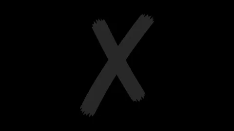 Simple minimalist x mark symbol animation on black background, Blinking X m.. Stock Footage 308741024