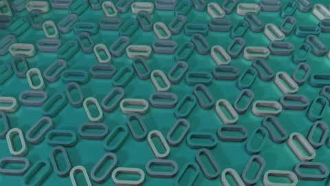 Simple minimalistic 3d loopable render of rotating extruded shapes. Sky blue ova Stock Footage 157664060
