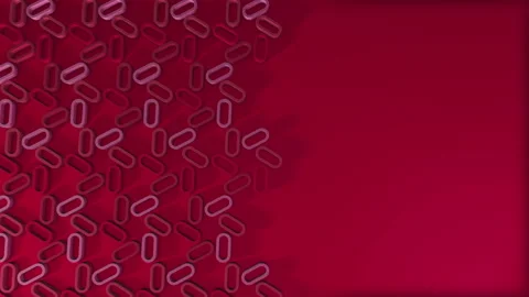 Simple minimalistic 3d loopable render of rotating extruded shapes. Crimson Red  Stock Footage 157664874