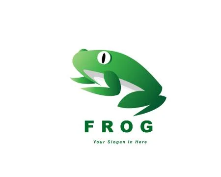 Simple minimalistic abstract green frog logo design inspiration Stock Illustration