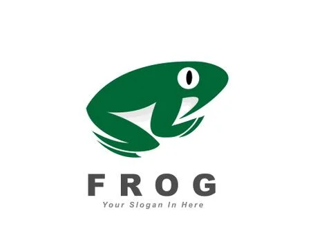 Simple minimalistic abstract green frog logo design inspiration Stock Illustration