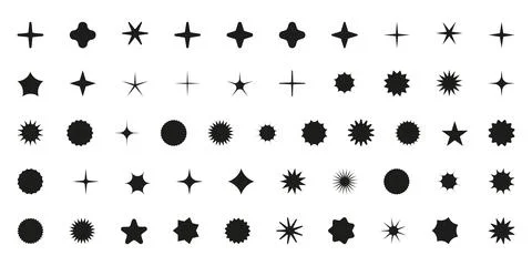 Simple minimalistic black elements, abstract brutalist geometric shapes. Basic Stock Illustration