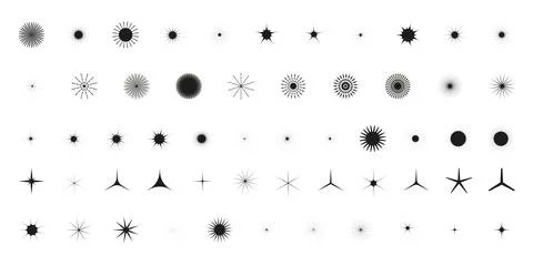 Simple minimalistic black elements, abstract brutalist geometric shapes. Basic Illustrazione stock