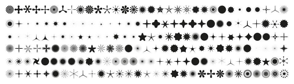 Simple minimalistic black elements, abstract brutalist geometric shapes. Basic Illustrazione stock