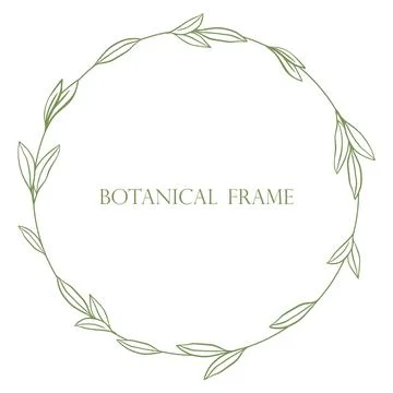 Simple minimalistic botanical frame hand drawing. Stock Illustration