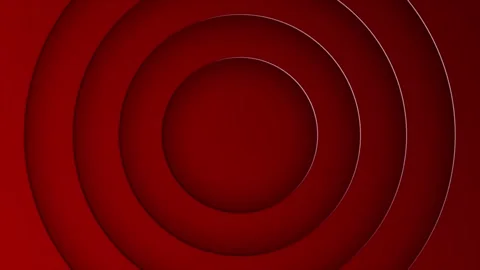 Simple minimalistic circles paper cut red background, intro background Stock Footage 271321508