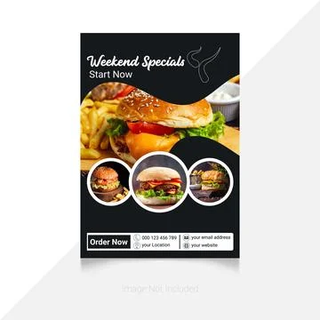 Simple Minimalistic Creative Burger Flyer Template Stock Illustration