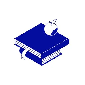 Simple minimalistic creative isometric icon. Books bookmark looks like square Illustrazione stock