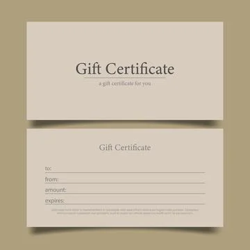Simple minimalistic gift voucher, vector illustration. Stock Illustration