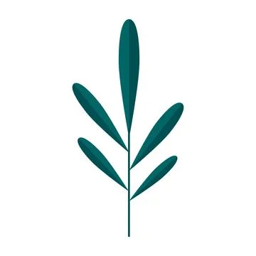 Simple minimalistic green branch of tree with leaves. Floral collection of el Illustrazione stock