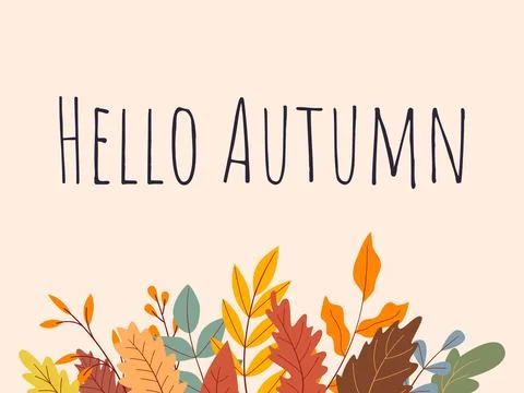 Simple minimalistic Hello Autumn template Иллюстрация