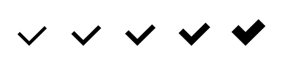 Simple minimalistic line check mark icon. Stock Illustration
