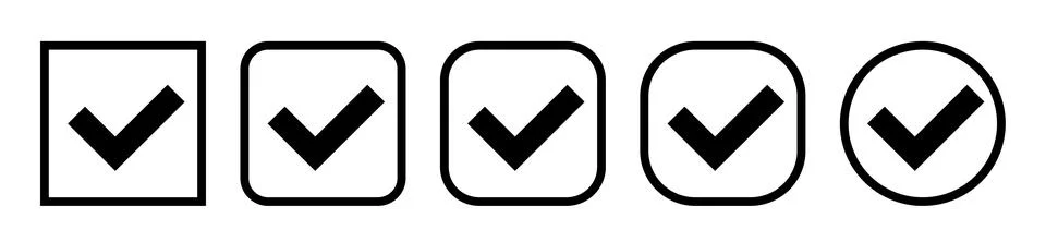 Simple minimalistic line check mark icon. Stock Illustration